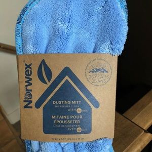 Norwex Microfiber Dusting Mitt, Glove, Blue, New